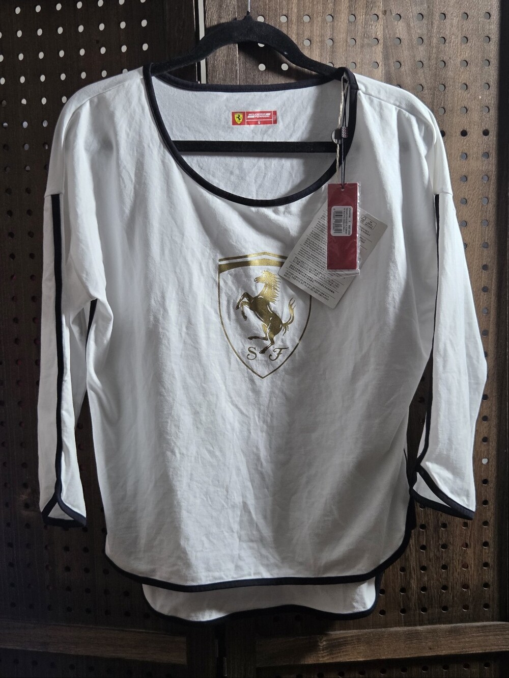 NWT Ferrari Scuderia women's scoop-neck top